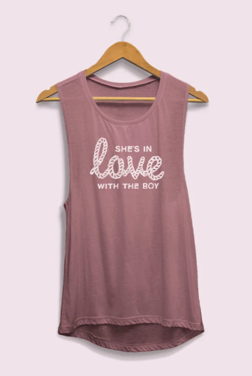 I'm Gonna Marry That Boy Someday | She's In Love with the Boy - Bachelorette Party Flowy Muscle Tank Tops
