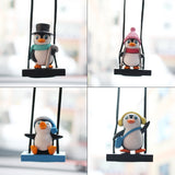 Swing Sled Penguin Car Pendant
